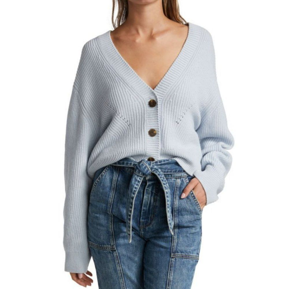 Jonathan Simkhai Clarice Ribbed Knit Cardigan Medium - Picture 3 of 15